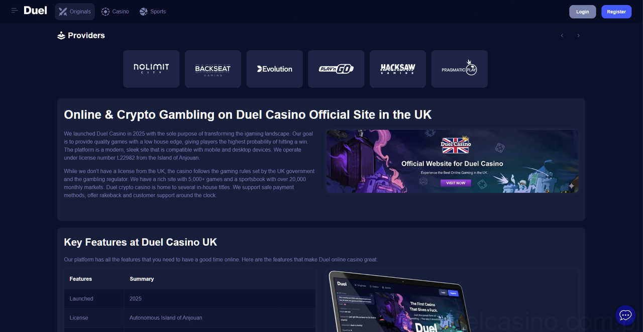 Duel Casino - Recenzja 2026 Casino